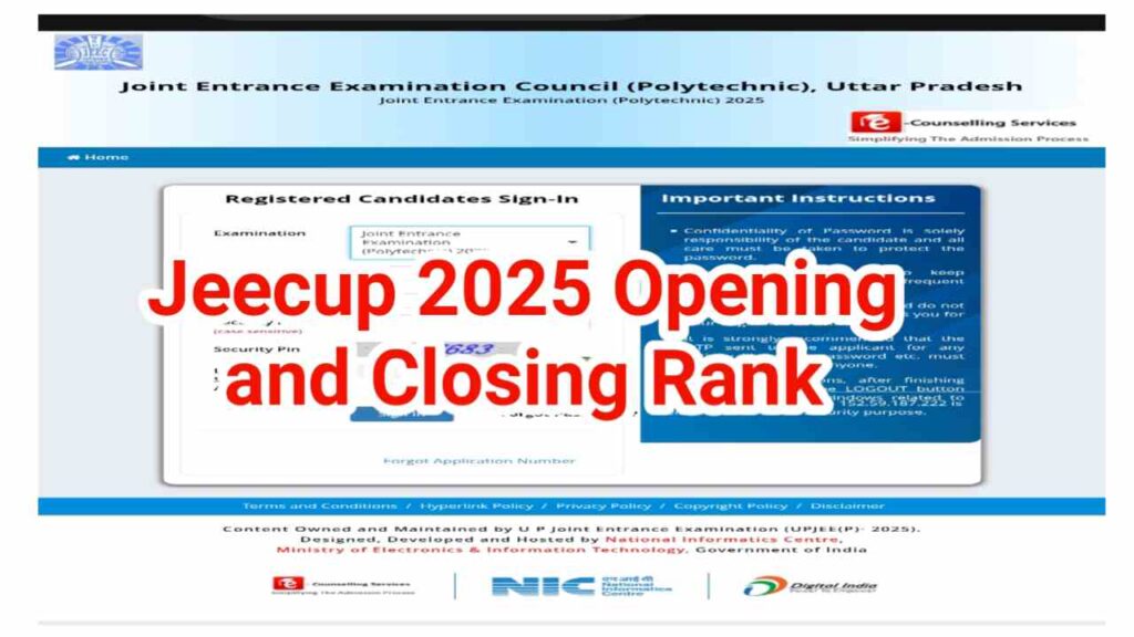 Jeecup 2025 Opening and Closing Rank